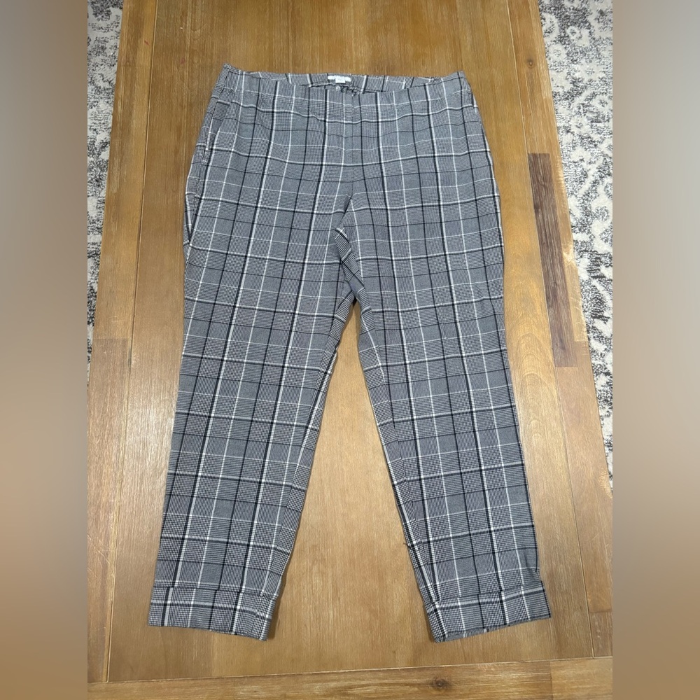 J. Jill Women's Charcoal Checkered Joggers
